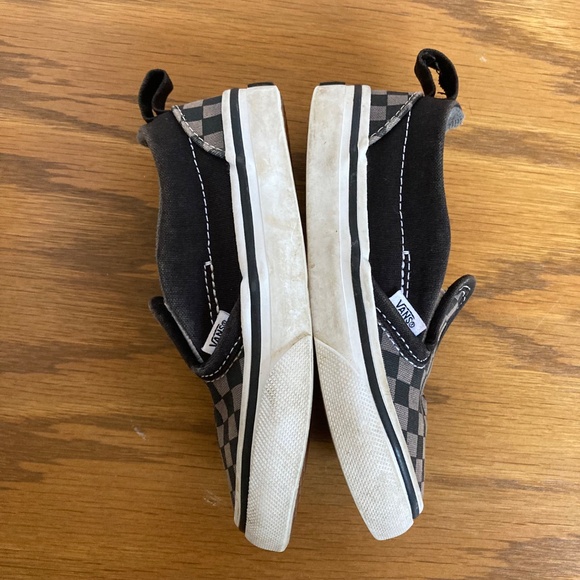KId's Vans Sneakers Black and Grey Checkered Slip-ons Toddler Size 8 (US) - Picture 6 of 8
